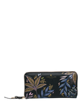 Sara Miller Black Botanic Zipped Large Purse, Black/Multi
