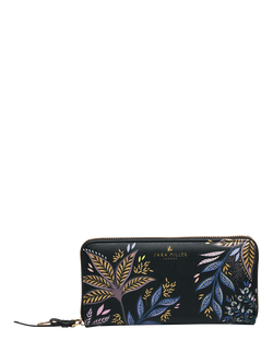 Sara Miller Black Botanic Zipped Large Purse, Black/Multi, Black/Multi