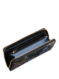 Sara Miller Black Botanic Zipped Large Purse, Black/Multi - view 2, Black/Multi