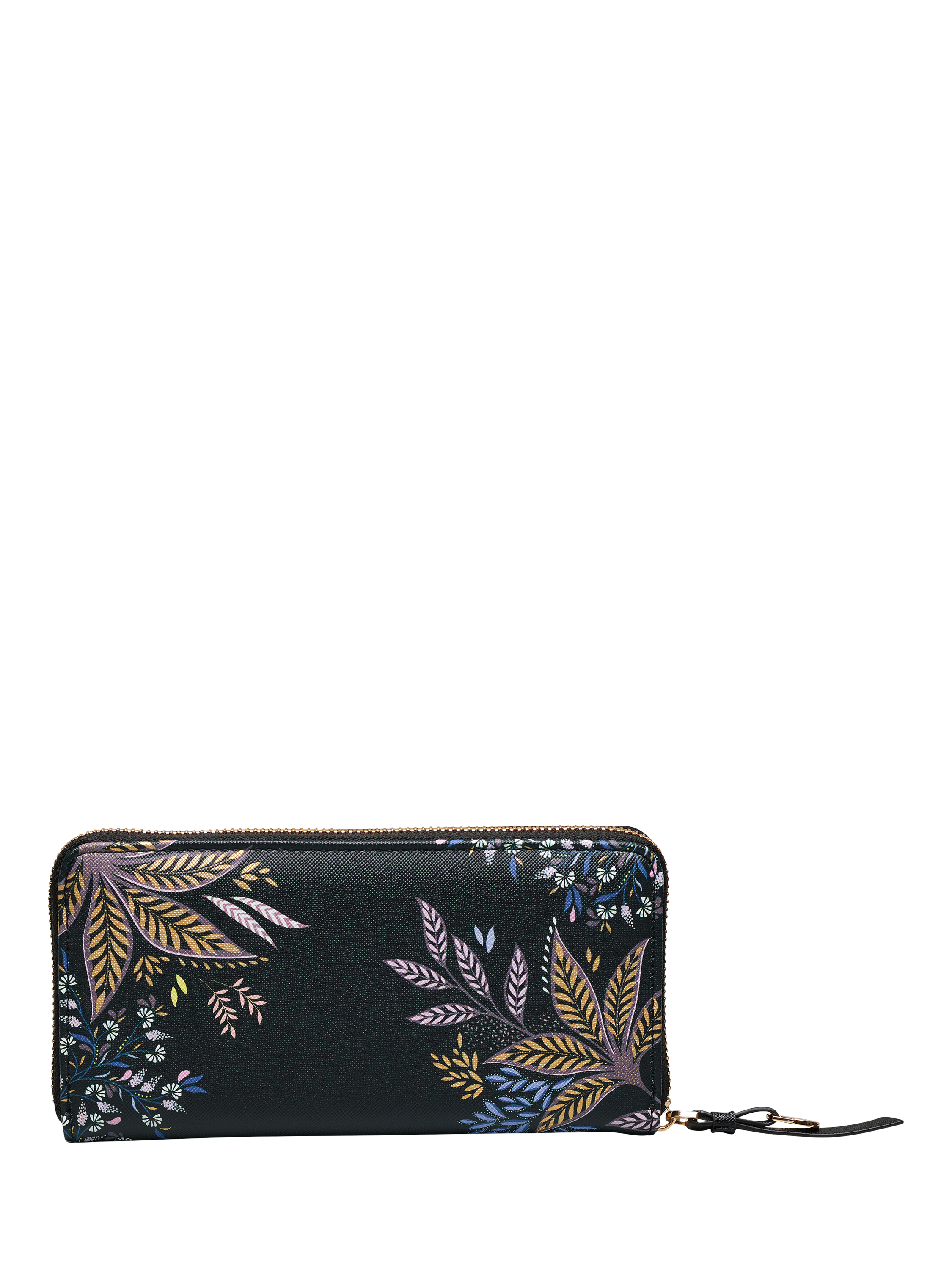 Product image 3 of 4, which shows Sara Miller Black Botanic Zipped Large Purse, Black/Multi