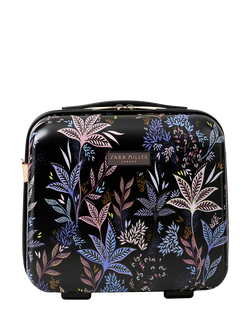 Sara Miller Black Botanic Vanity Case, 17L, Black/Multi, Black/Multi