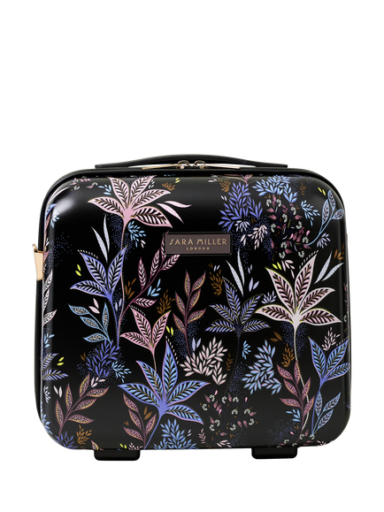 Sara Miller Black Botanic Vanity Case, 17L, Black/Multi, Black/Multi