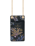 Sara Miller Black Botanic Phone Pouch, Black/Multi