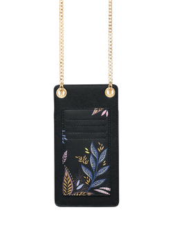 Sara Miller Black Botanic Phone Pouch, Black/Multi - view 2, Black/Multi