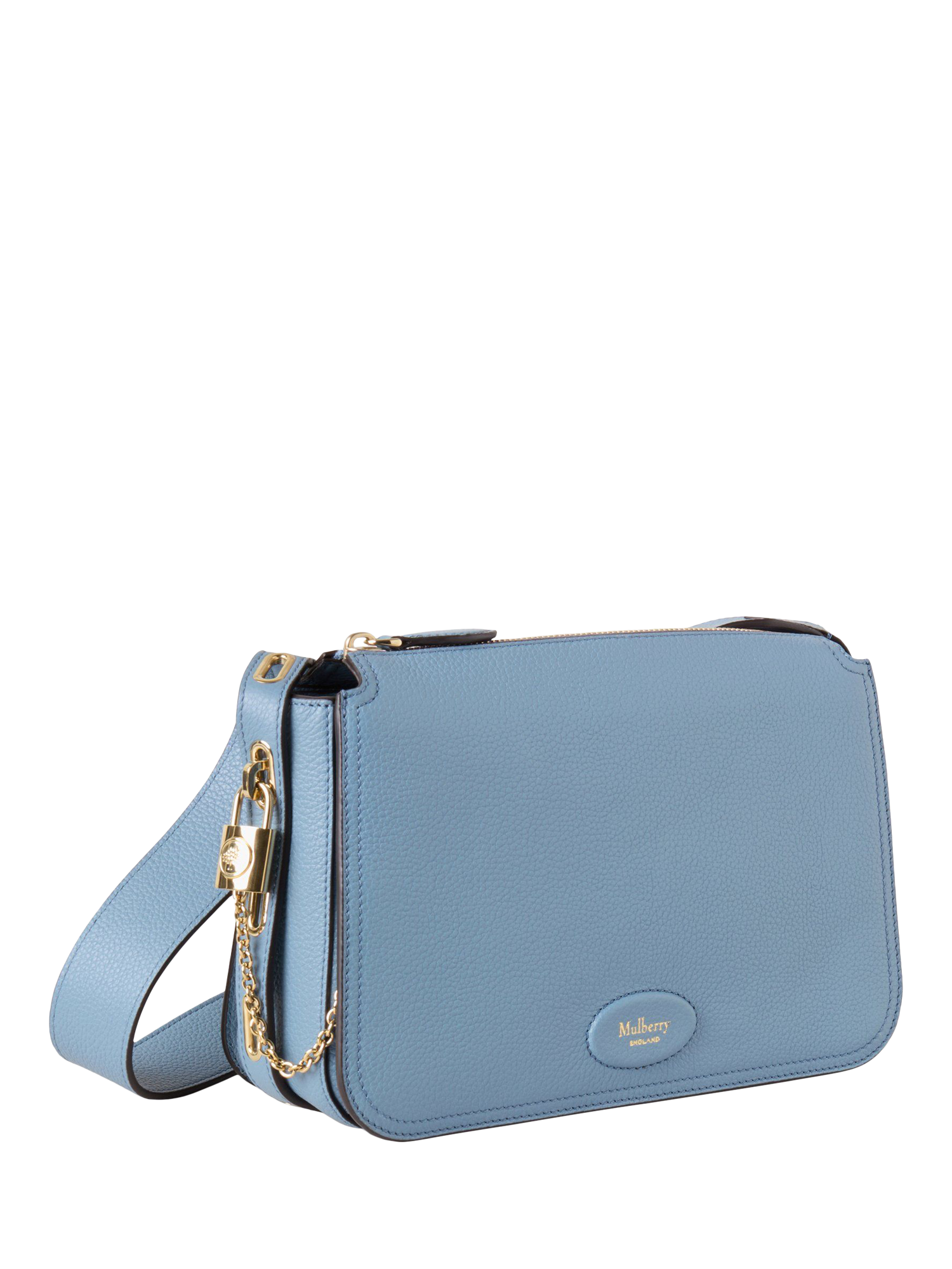 Product image 4 of 6, which shows Mulberry Billie Small Classic Grain Leather Cross Body Bag, Brighton Blue
