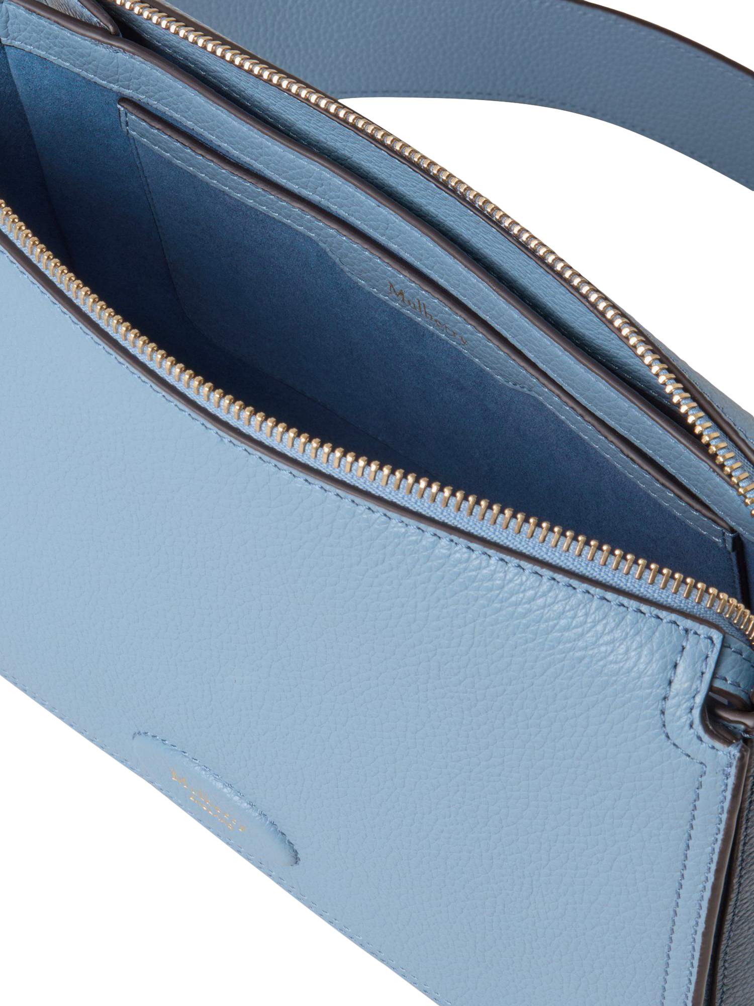 Product image 5 of 6, which shows Mulberry Billie Small Classic Grain Leather Cross Body Bag, Brighton Blue