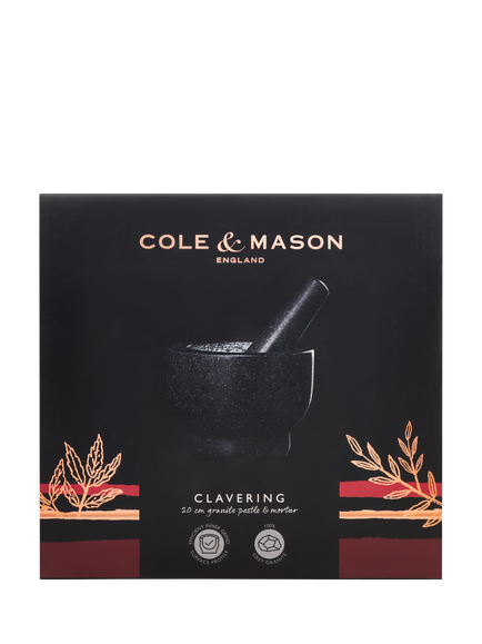 Cole & Mason Clavering Granite Pestle & Mortar, 20cm, Light Grey - view 2, Grey Light
