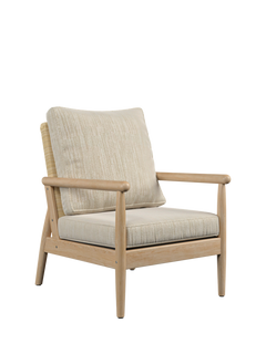 Daro Dorchester Woven Rattan & Wood Lounge Chair, Kambel