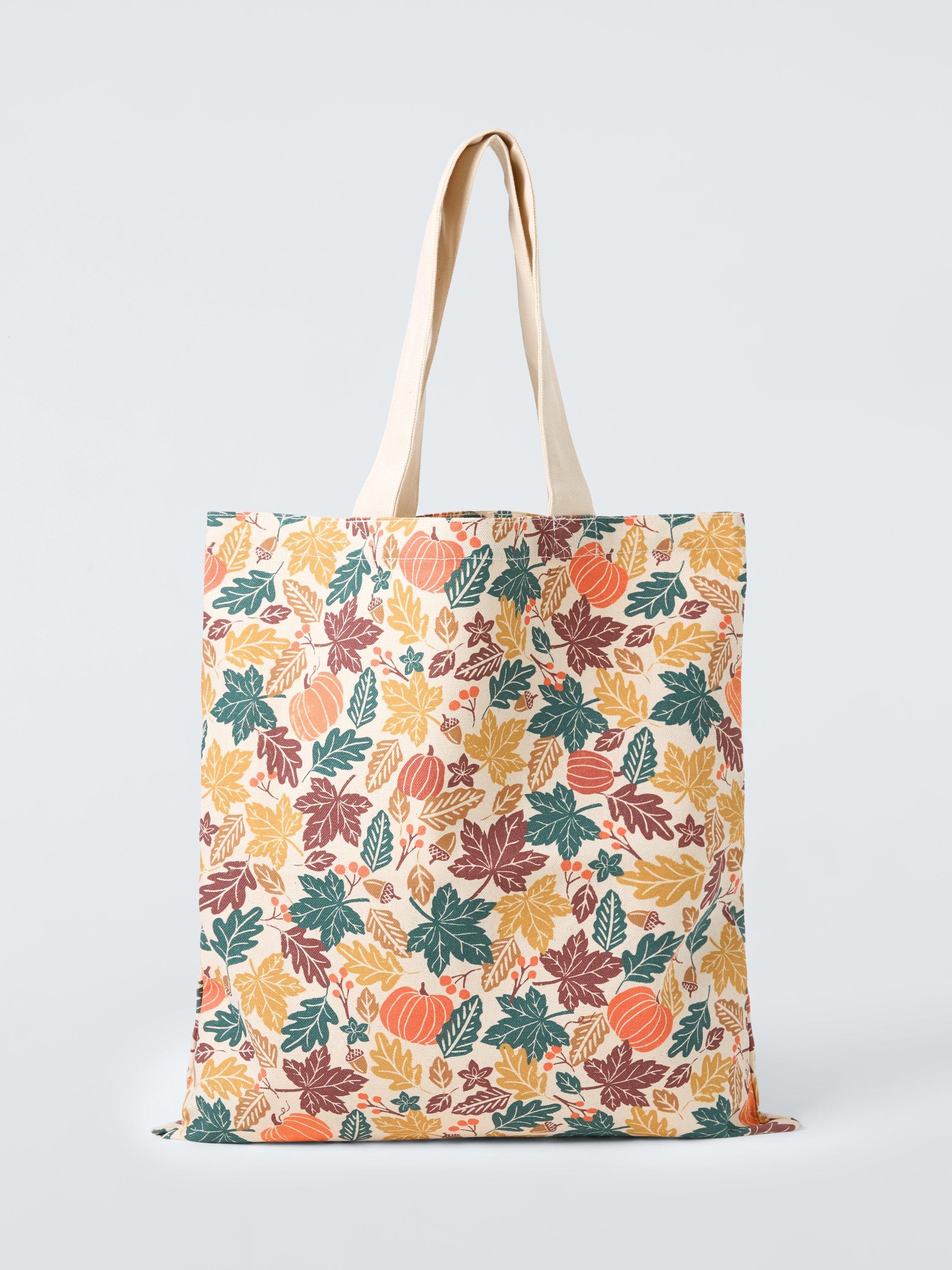 Product image 2 of 3, which shows John Lewis Autumn Leaves Cotton Tote Bag
