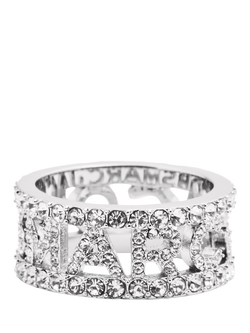 Marc Jacobs Monogram Ring, Silver, Silver/Crystal