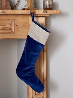nkuku Karru Velvet Christmas Stocking - view 2, Indigo
