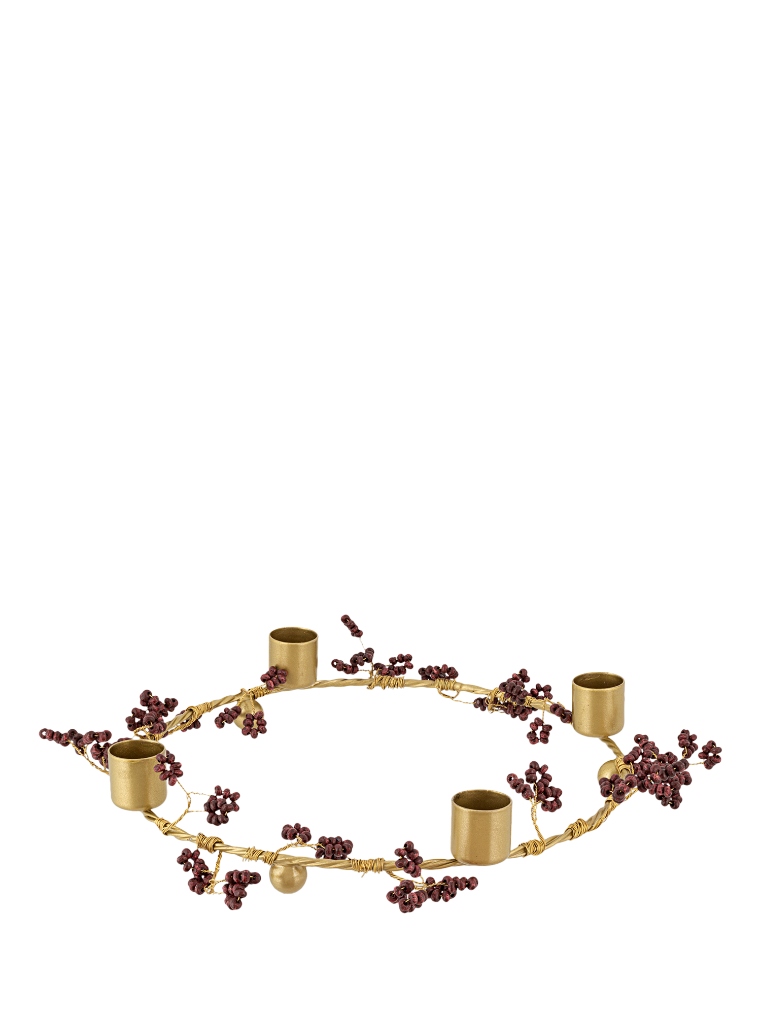 nkuku Tanu Beaded Candle Holder, Brass
