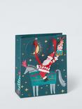 John Lewis Harlequin Santa on Horse Gift Bag, Medium