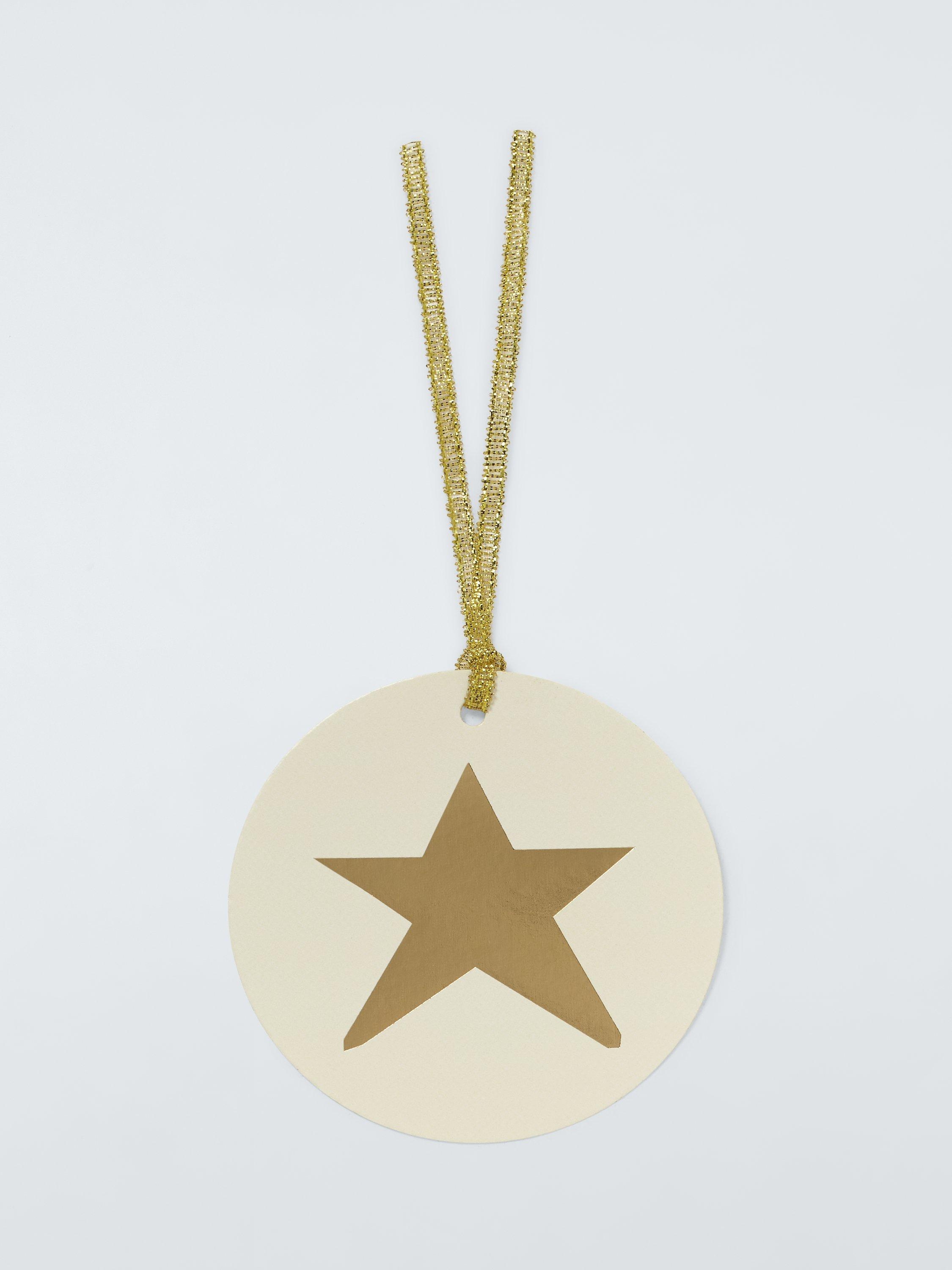 John Lewis Gold Star Gift Tags, Pack of 10
