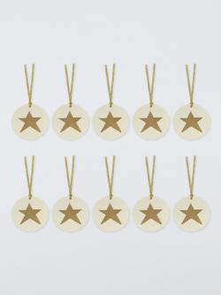 John Lewis Gold Star Gift Tags, Pack of 10 - view 2, Gold