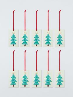 John Lewis Illustrated Trees Gift Tags, Pack of 10 - view 2, Green