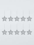 John Lewis Silver Star Gift Tags, Pack of 10