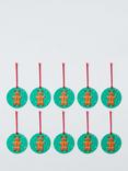 John Lewis Gingerbread Gift Tags, Pack of 10
