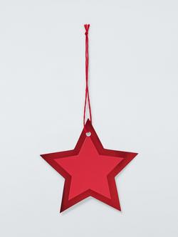 John Lewis Red Star Gift Tags, Pack of 10, Red