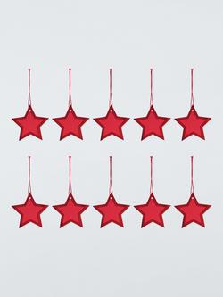 John Lewis Red Star Gift Tags, Pack of 10 - view 2, Red