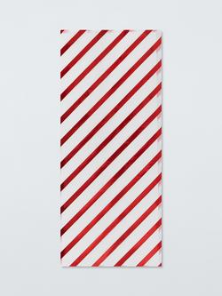 John Lewis Candy Stripe Foiled Tissue Paper, 3 Sheets, Red