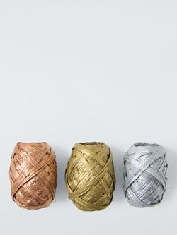 John Lewis Gift Bow and Ribbon Set, Gold/Silver/Copper - view 2, Gold/Silver