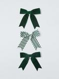 John Lewis Gift Bows, Set of 3, Green/Stripe