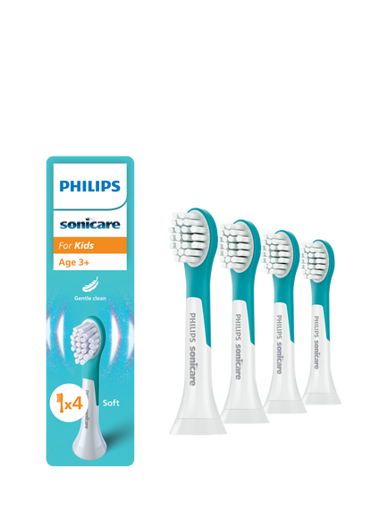 Philips Sonicare for Kids Compact Replacement Toothbrush Heads, Pack of 4, Blue, Blue