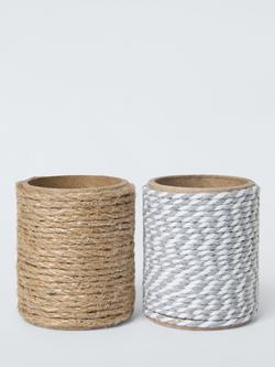 John Lewis Twine, Natural/Silver, 2x L3m, Metallic
