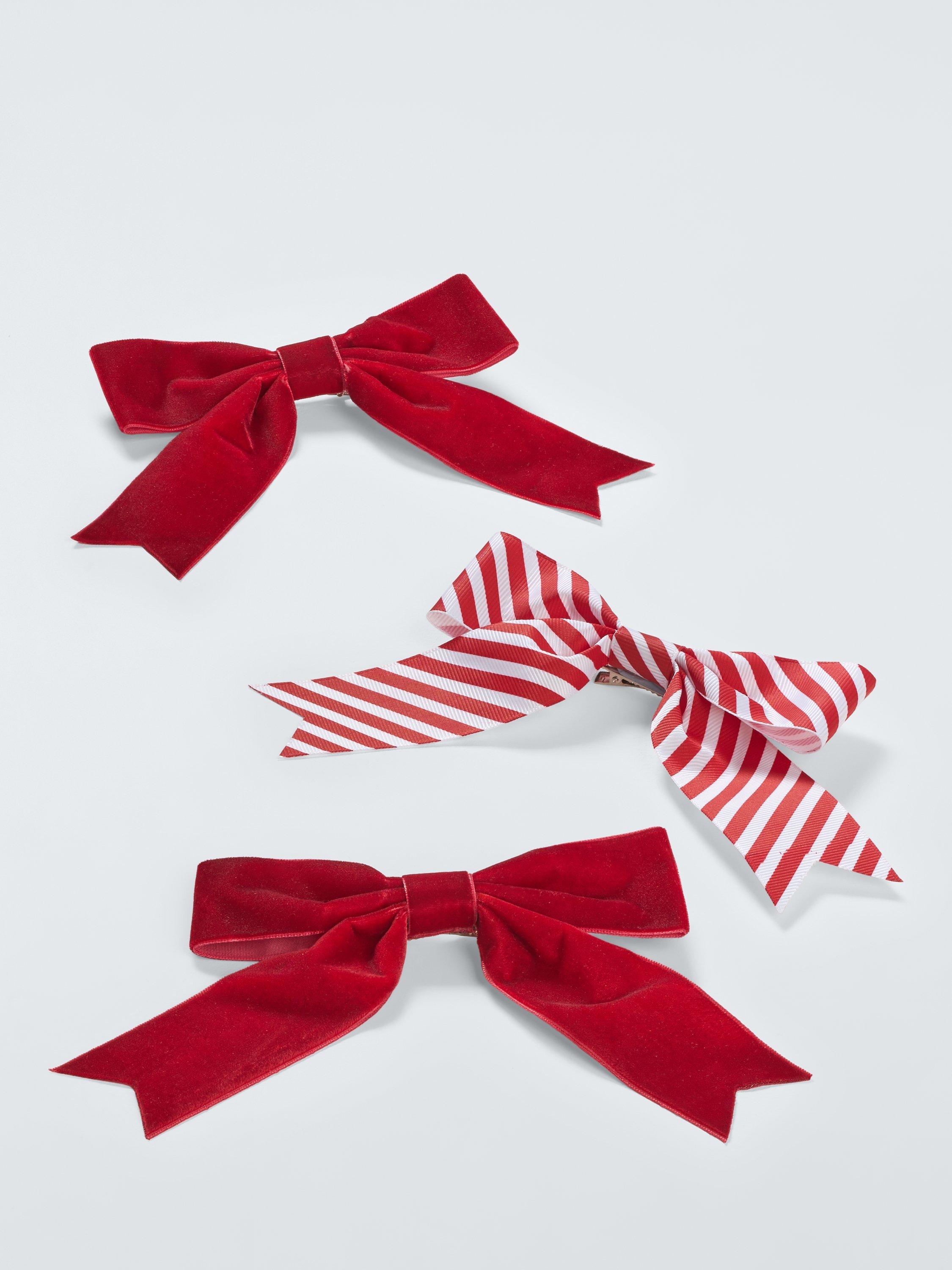 John Lewis Gift Bows, Set of 3, Red/Stripe