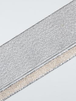 John Lewis Woven Gift Ribbon, Silver/Natural, 2x L5m - view 2, Silver