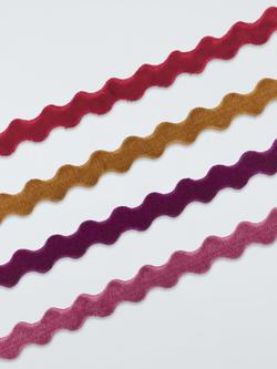 John Lewis Velvet Ric Rack Gift Ribbons, 4 x L2m - view 2, Multi