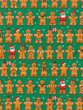 John Lewis Gingerbread Man Extra Wide Wrapping Paper, L8m