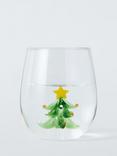 John Lewis Christmas Tree Glass Tumbler, 480ml, Clear