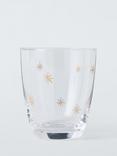 John Lewis Etched Star Glass Tumbler, 365ml, Gold/Clear