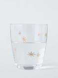 John Lewis Etched Star Glass Tumbler, 365ml, Gold/Clear