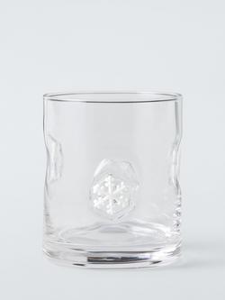 John Lewis Snowflake Icon Glass Tumbler, 360ml, Clear, Snowflake