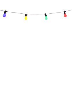 NOMA 10 Multicolour Bulb Festoon Lights, Multi, Black Black