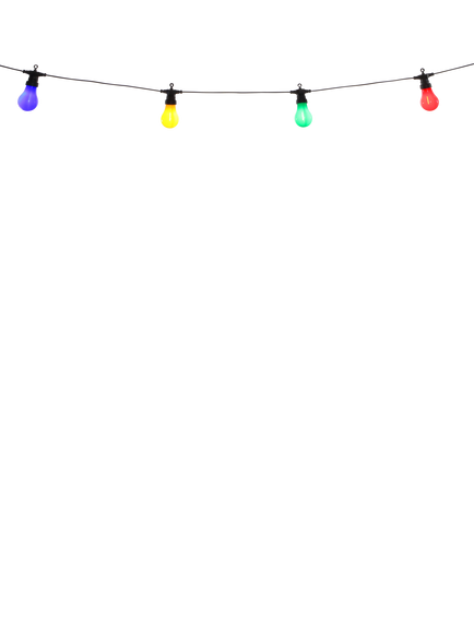 NOMA 10 Multicolour Bulb Festoon Lights, Multi, Black Black