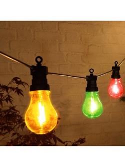 NOMA 10 Multicolour Bulb Festoon Lights, Multi - view 2, Black Black