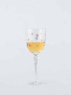 John Lewis Etched Star Wine Glass, 180ml, Gold/Clear - view 2, Gold Star
