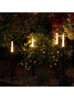 NOMA Frosted Shade Border Connectable Outdoor LED Stakelights, Set of 4, Black - view 2, Black Black