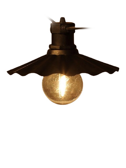 NOMA 6 LED Connecting Scallop Festoon Lights, Black, Black Black