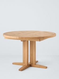 John Lewis Estate 4-6 Seater Round Extending Dining Table, Natural, Natural