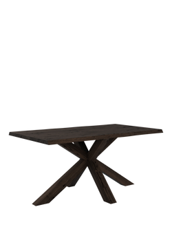 John Lewis Thornton Fixed Solid Oak Dining Table, Natural Edge, Dark Oil, Dark Oil
