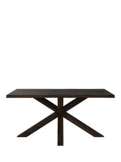 John Lewis Thornton Fixed Solid Oak Dining Table, Natural Edge, Dark Oil - view 2, Dark Oil