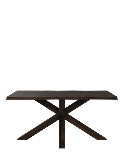 John Lewis Thornton Fixed Solid Oak Dining Table, Natural Edge, Dark Oil - view 2, Dark Oil