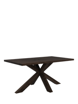John Lewis Thornton Fixed Solid Oak Dining Table, Straight Edge, Dark Oil, Dark Oil