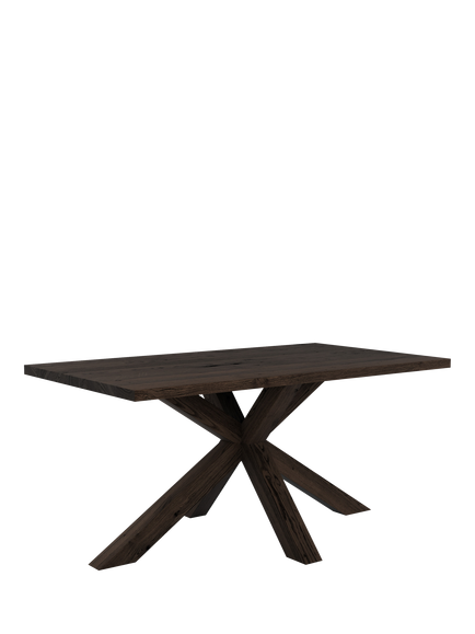 John Lewis Thornton Fixed Solid Oak Dining Table, Straight Edge, Dark Oil, Dark Oil