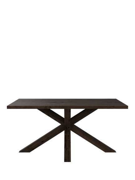 John Lewis Thornton Fixed Solid Oak Dining Table, Straight Edge, Dark Oil - view 2, Dark Oil